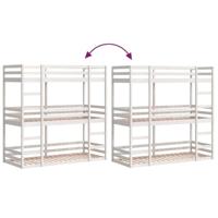 Stapelbed 3-persoons massief grenenhout wit 75x190 cm - thumbnail