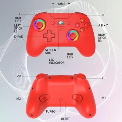 Draadloze controller - SUBSONIC - Switch 2 / Switch - Programmeerbare LED's - Trillingen - Gyroscoop - Rood