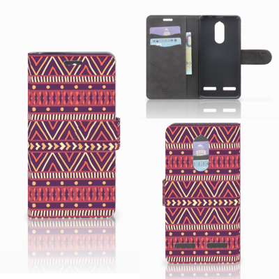 Lenovo K6 Telefoon Hoesje Aztec Paars