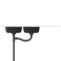 Gootsteen dubbele bak 1200x600x155 mm roestvrij staal zilver - thumbnail