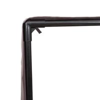 Ligbed tweepersoons met dak en gordijn poly rattan beige - thumbnail