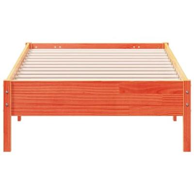 Bedframe zonder matras massief grenenhout wasbruin 90x200 cm