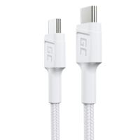GC PowerStream | 30cm USB C - Type C witte kabel nylon oplaadkabel snellaadkabel 60W Power Delivery | Quick Charge 3.0 | voor Samsung Galaxy S21 S20 Ultra S10 S9 S8+ | Note 20 10 - thumbnail