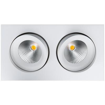 LED inbouwspot 1020 lumen 2x6W wit draai en kantelbaar 2000 tot 2800K Junistar Square Isosafe SG 901261