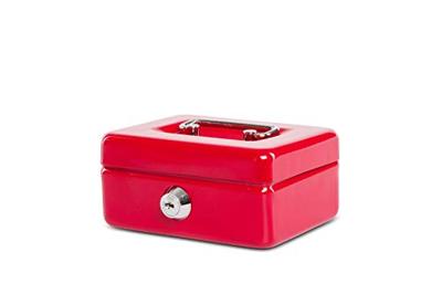 Geldkist maul muntgleuf slot 125x95x60mm rood