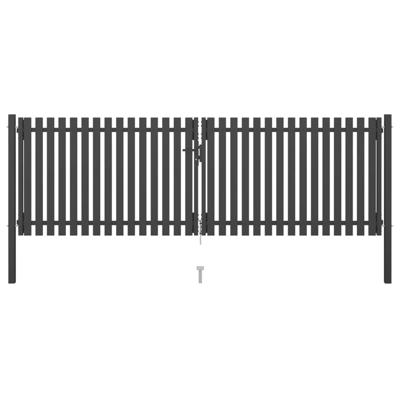 Tuinhekpoort staal 400x100 cm antraciet