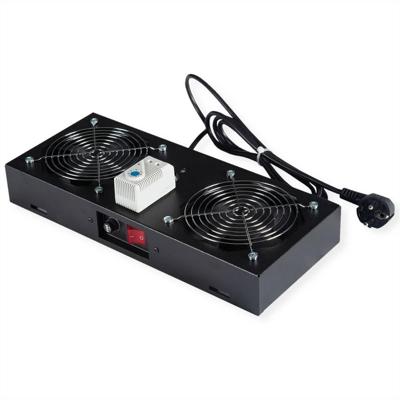 ROLINE ventilatie-unit met 2 ventilatoren, thermostaat, voor 19-inch wandbehuizing zwart