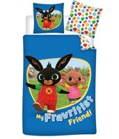 Bing en Sula peuterdekbedovertrek - 100 x 135 cm - Katoen blauw - thumbnail