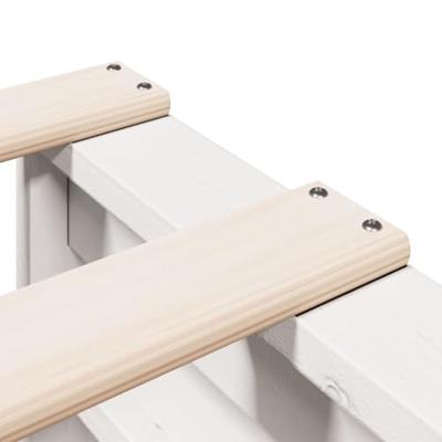 Bed met boekenkast zonder matras grenenhout wit 140x200 cm