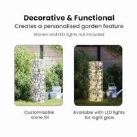 VidaXL Gabion kraan zilver 25 x 25 x 100 cm roestvrij staal - thumbnail