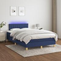 Boxspring met matras en LED stof blauw 120x200 cm - thumbnail