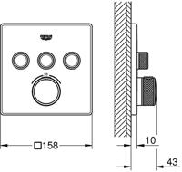 GROHE Grohtherm smartcontrol afdekset douchethermostaat met omstel 3x vierk.chr 29126000 - thumbnail