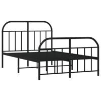 Bedframe met hoofd- en voeteneinde metaal zwart 120x200 cm - thumbnail