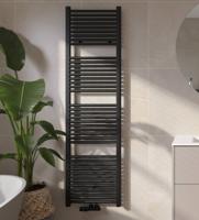 Saqu Fonti handdoekradiator 909W 50x182cm mat zwart - thumbnail