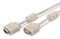 Assmann AK-310203-018-E VGA monitorverlengkabel (HD15, stekker op bus, 1,8 m, 3-coax/7C, 2x Ferriet) - thumbnail