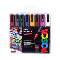 Paintmarker Uni POSCA PC5M medium pastel assorti set à 8 stuks - thumbnail