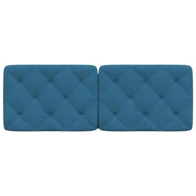 Hoofdbordkussen 120 cm fluweel blauw