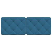 Hoofdbordkussen 120 cm fluweel blauw - thumbnail