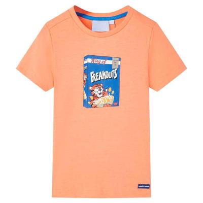 Kindershirt met korte mouwen 128 neonoranje Kindershirt met korte mouwen 128 neonoranje