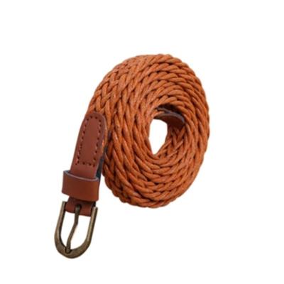 Womens korte gebreide Candy kleuren vlecht riem vrouwelijke gordel voor jurk Riemlengte: 105-110cm (bruin)
