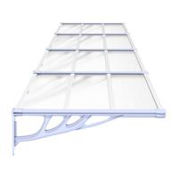 Deurluifel 396x90 cm polycarbonaat grijs en transparant - thumbnail