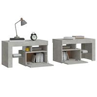 Nachtkastjes 2 st LED-verlichting 70x36,5x40 cm betongrijs - thumbnail