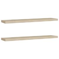 VidaXL Wandschappen zwevend 2 st 120x23,5x3,8 cm mdf eikenkleurig - thumbnail