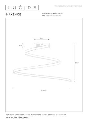 Lucide MAXENCE - Plafonnière - Ø 46 cm - LED 3 StepDim - 1x24W 3000K - Zwart
