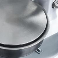 Hamburgerpersmachine met 500 scheidingsbladen 10 cm aluminium - thumbnail