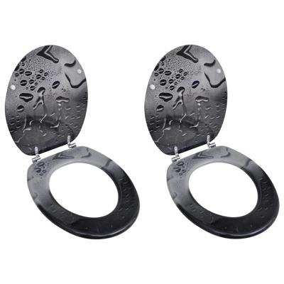 Toiletbrillen met deksels 2 st water MDF