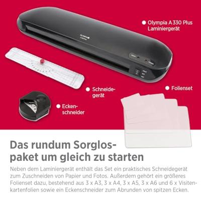 Olympia Laminator-set A 330 Plus 3138 DIN A3, DIN A4, DIN A5, DIN A6, DIN A7, DIN A8, Visitekaart Olympia Laminator-set A 330 Plus 3138 DIN A3, DIN A4, DIN A5, DIN A6, DIN A7, DIN A8, Visitekaart