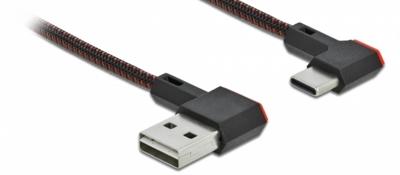 Delock 85280 USB-kabel USB 2.0 USB-A stekker, USB-C stekker 0.50 m Zwart Vergulde steekcontacten