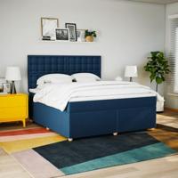 Boxspring met matras stof blauw 180x200 cm - thumbnail
