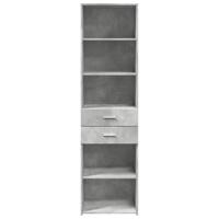 Hoge kast 50x42,5x185 cm bewerkt hout betongrijs - thumbnail