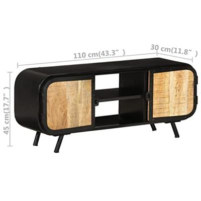 Tv-meubel 110x30x45 cm ruw mangohout