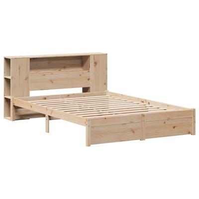 Bed met boekenkast zonder matras massief grenenhout 140x200 cm - thumbnail