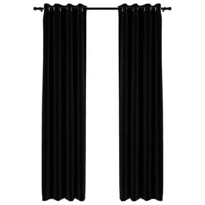 Gordijnen linnen-look verduisterend ogen 2 st 140x225 cm zwart Gordijnen linnen-look verduisterend ogen 2 st 140x225 cm zwart