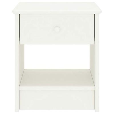 Nachtkastje 35x30x40 cm massief grenenhout wit