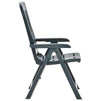 Tuinstoelen 2 st verstelbaar kunststof groen - thumbnail