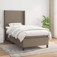 Boxspring met matras stof taupe 90x200 cm - thumbnail