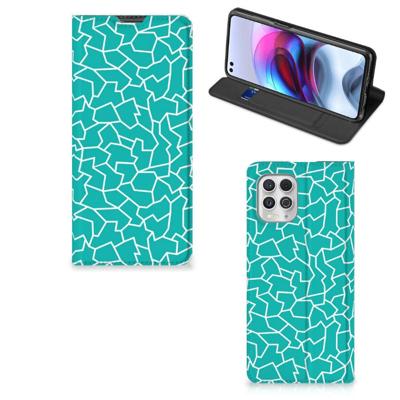 Motorola Moto G100 | Bookcase | Cracks Blue