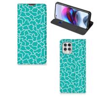 Motorola Moto G100 | Bookcase | Cracks Blue - thumbnail