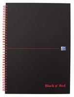 Oxford BLACK N&apos; RED spiraalblok karton, 140 bladzijden ft A4, gelijnd - thumbnail