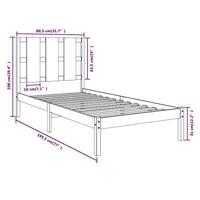 Bedframe massief hout wit 75x190 cm - thumbnail