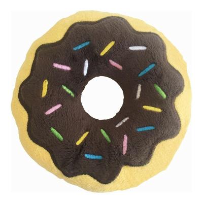 Gloria Pluche dier voor honden, maat 14 cm, chocolade-donut, hondenspeelgoed met knapperig geluid, zachte textuur, robuust materiaal, bruin