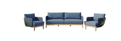 Kolbe lounge set 3pcs 2 chairs/bench 3-seater Eurofar - Eurofar