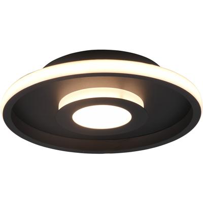LED Plafondlamp - Badkamerlamp - Trion Asmaya - Opbouw Rond 28W - Spatwaterdicht IP44 - Dimbaar - Warm Wit 3000K - Mat Zwart - Aluminium