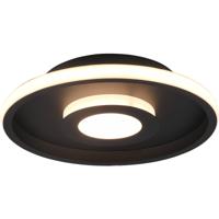 LED Plafondlamp - Badkamerlamp - Trion Asmaya - Opbouw Rond 28W - Spatwaterdicht IP44 - Dimbaar - Warm Wit 3000K - Mat Zwart - Aluminium - thumbnail