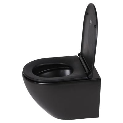Wandtoilet Differnz Rimless 49x36x37 cm Inclusief Toiletbril Zwart Differnz Wandtoilet Differnz Rimless 49x36x37 cm Inclusief Toiletbril Zwart Differnz