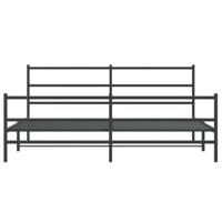 Bedframe met hoofd- en voeteneindemetaal zwart 193x203 cm - thumbnail
